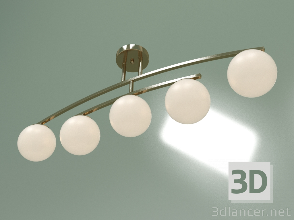 Modelo 3d Candelabro de teto Bronx 30170-5 (ouro) - preview