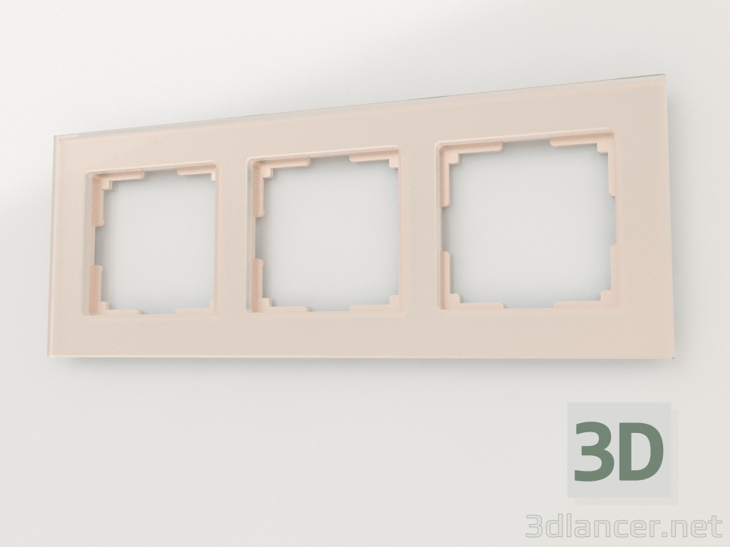 Modelo 3d Moldura para 3 postes Favorit (champanhe) - preview