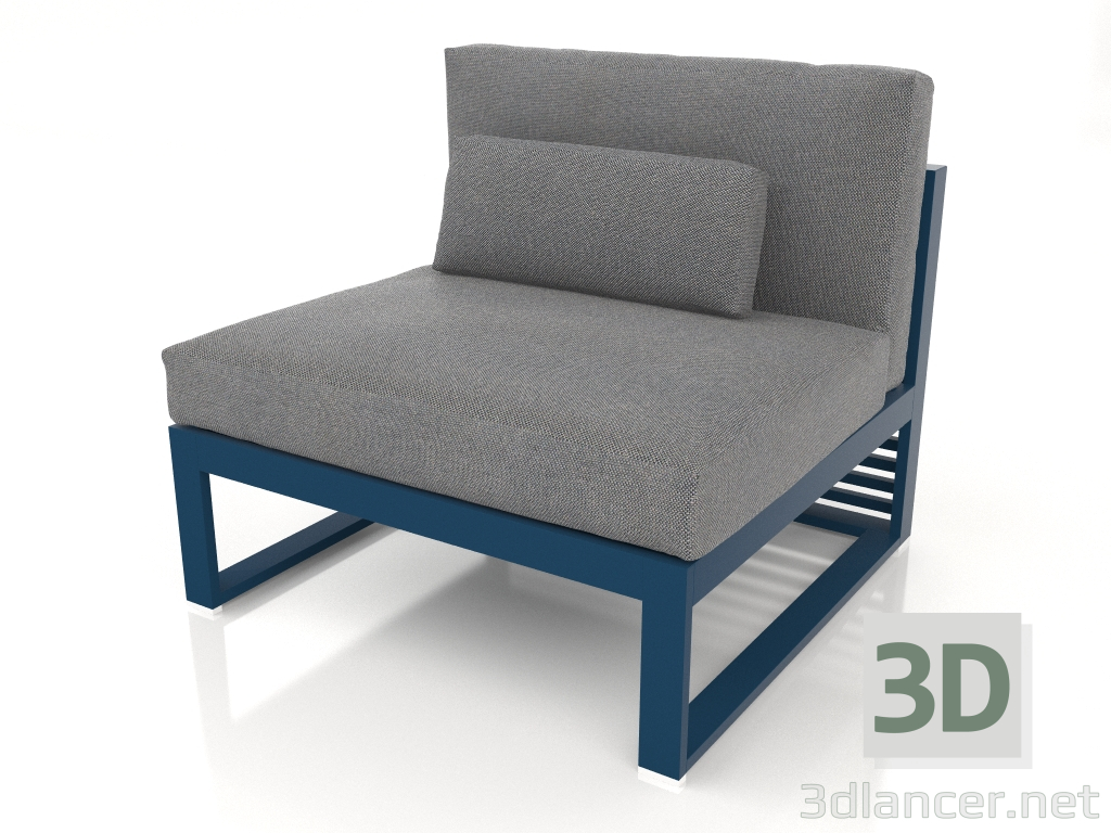 modello 3D Divano modulare, sezione 3, schienale alto (Grigio blu) - anteprima