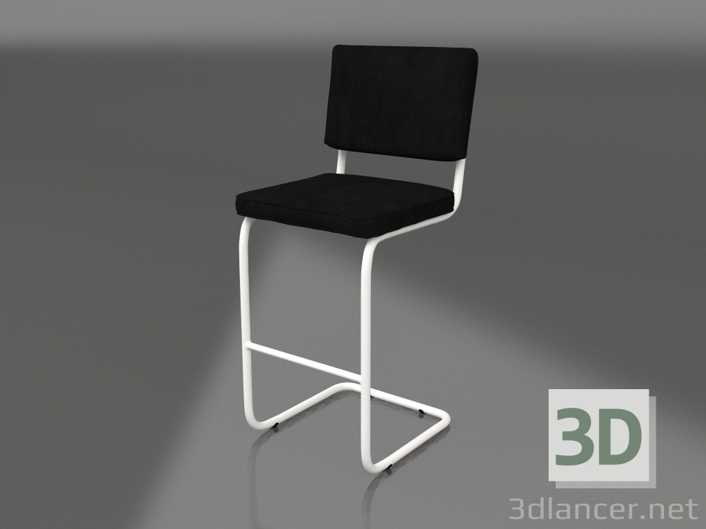 modello 3D Sgabello da bar Ridge Rib (Nero) - anteprima