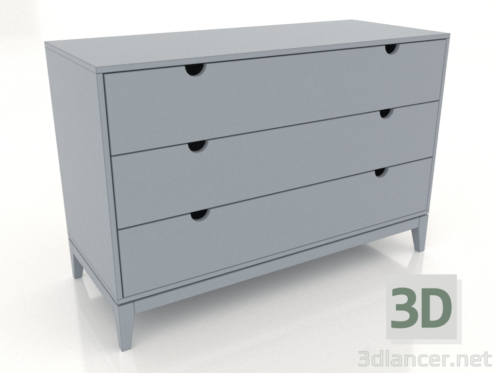 3d model Cajonera 1200x500 mm (RAL 7001) - vista previa