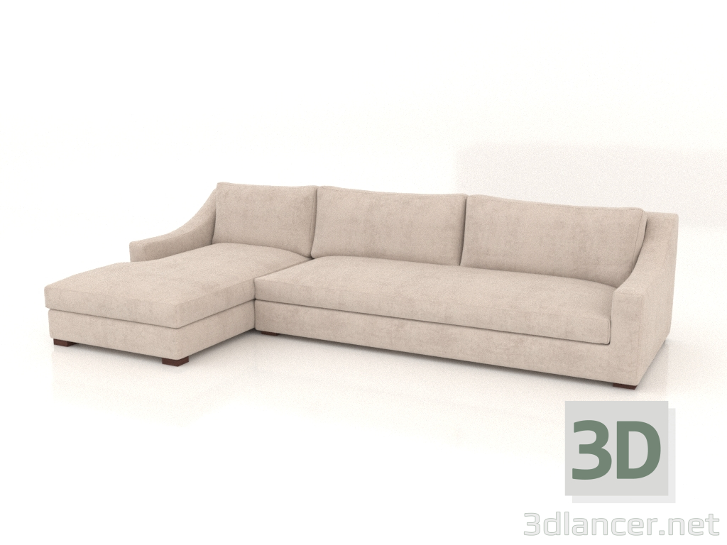 3D Modell Modena Ecksofa mit schrägen Armlehnen - Vorschau