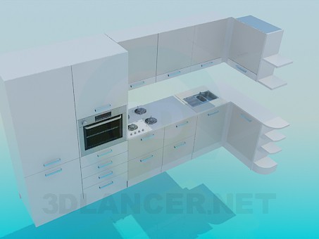 3d model Polietileno alta cocina - vista previa