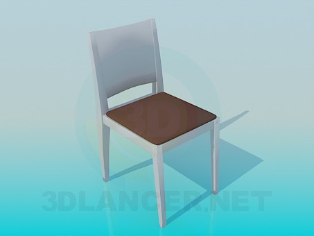 3d model Stool with back - preview