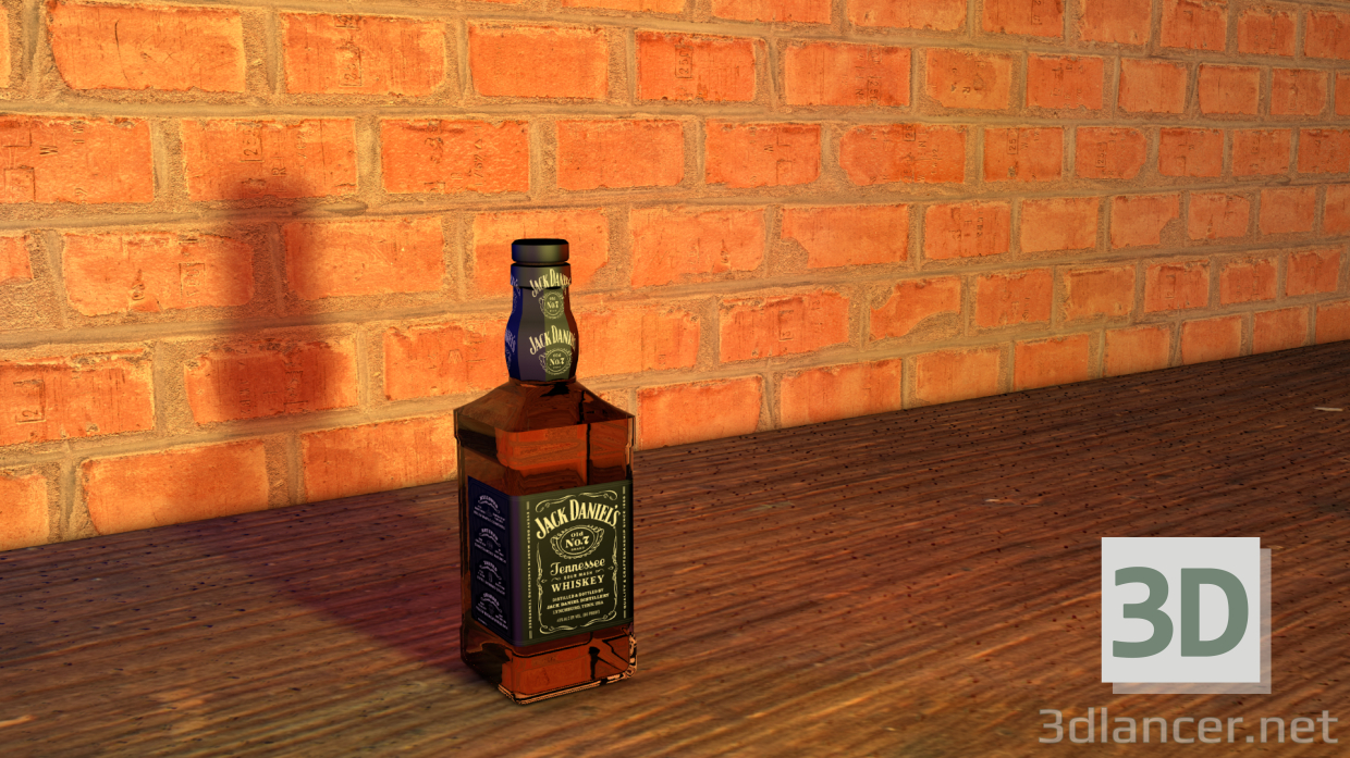 Flasche Jack Daniels 3D-Modell kaufen - Rendern