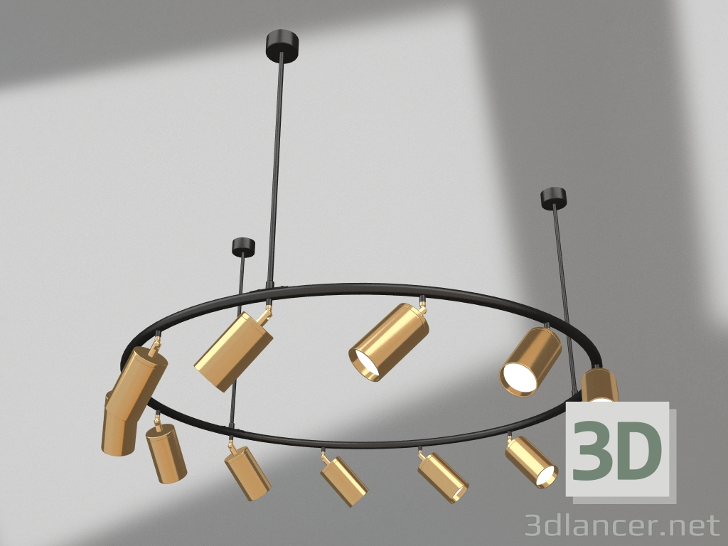 Modelo 3d Lustre Kaiko preto, bronze (07615-12) - preview