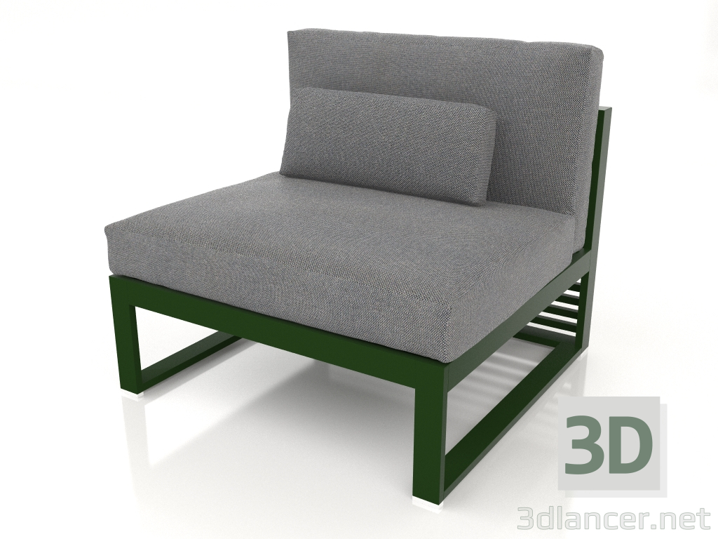 Modelo 3d Sofá modular, seção 3, encosto alto (verde garrafa) - preview