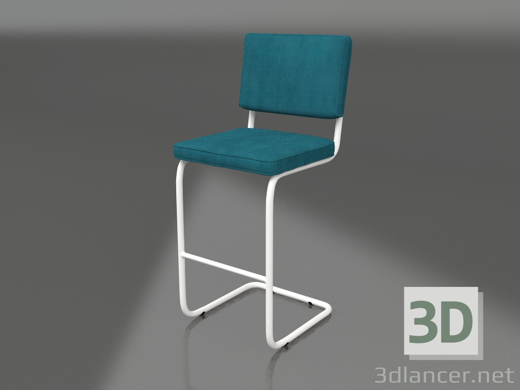 3d model Taburete de bar Ridge Rib (Azul) - vista previa