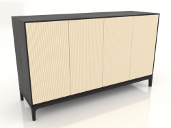Móvel de TV FARGO com fachadas fresadas 1600x500x950 mm (baunilha, carvalho preto, opção 3)