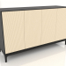 Modelo 3d Móvel de TV FARGO com fachadas fresadas 1600x500x950 mm (baunilha, carvalho preto, opção 3) - preview