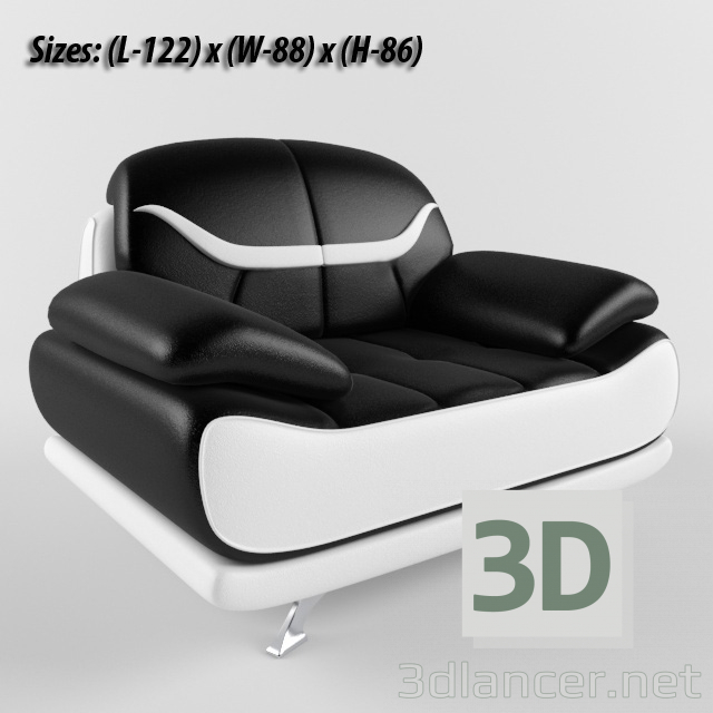 3d Chair (Bentley Modern Black and White модель купить - ракурс