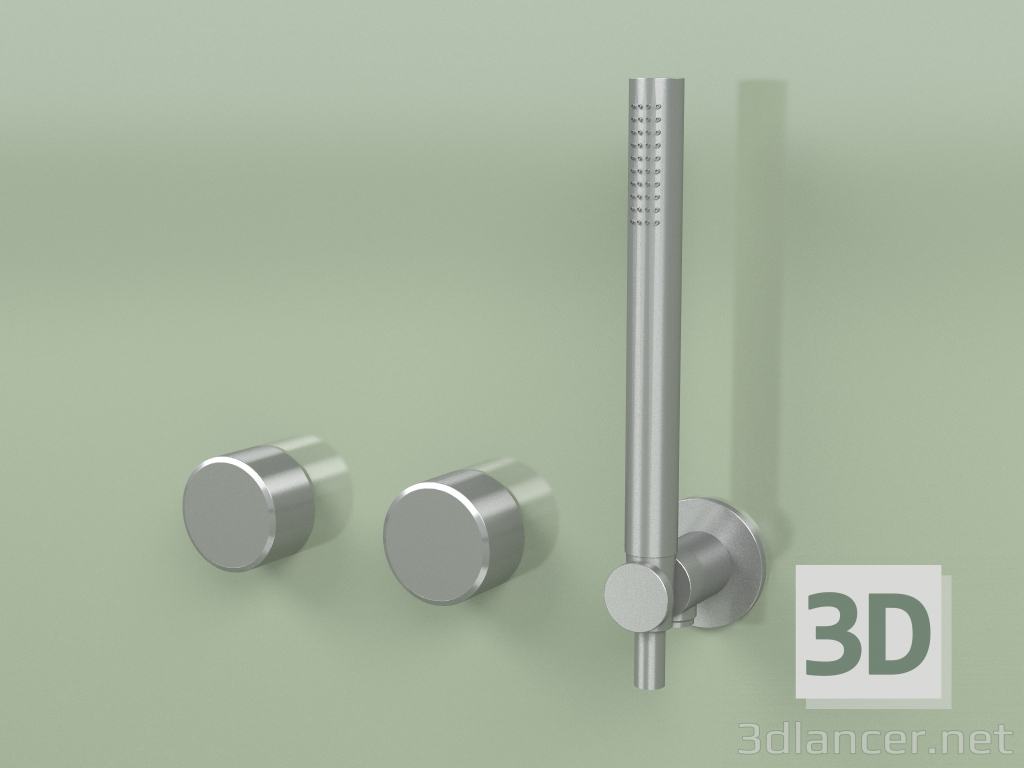 Modelo 3d Conjunto de 2 misturadores hidro-progressivos de parede com chuveiro de mão (16 68, AS) - preview