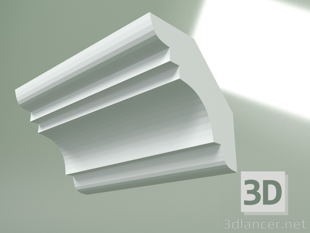 modello 3D Cornicione in gesso (zoccolo a soffitto) KT304 - anteprima