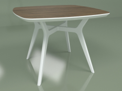 Mesa de jantar Lars Walnut (branca, 1000x1000)