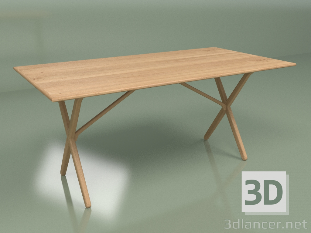 Modelo 3d Mesa de jantar Cruz 166x86 (castanho claro) - preview