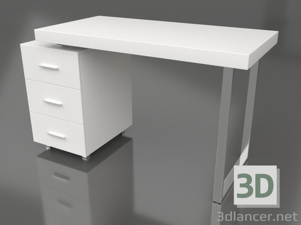 modèle 3D Bureau Ashby (blanc) - preview