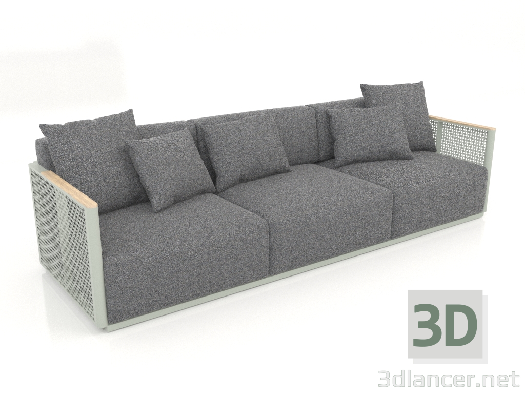 modello 3D Divano 3 posti (Grigio cemento) - anteprima