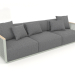 3D Modell 3-Sitzer-Sofa (Zementgrau) - Vorschau