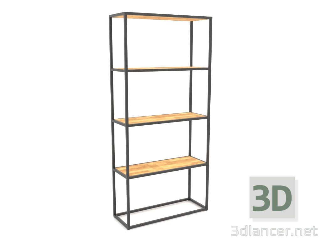 modèle 3D Grande étagère rectangulaire (BOIS, 80x30x170) - preview