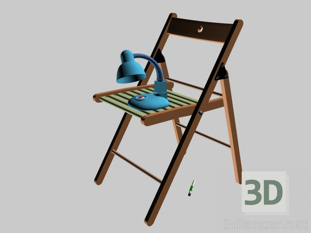 3d model Silla y lámpara - vista previa