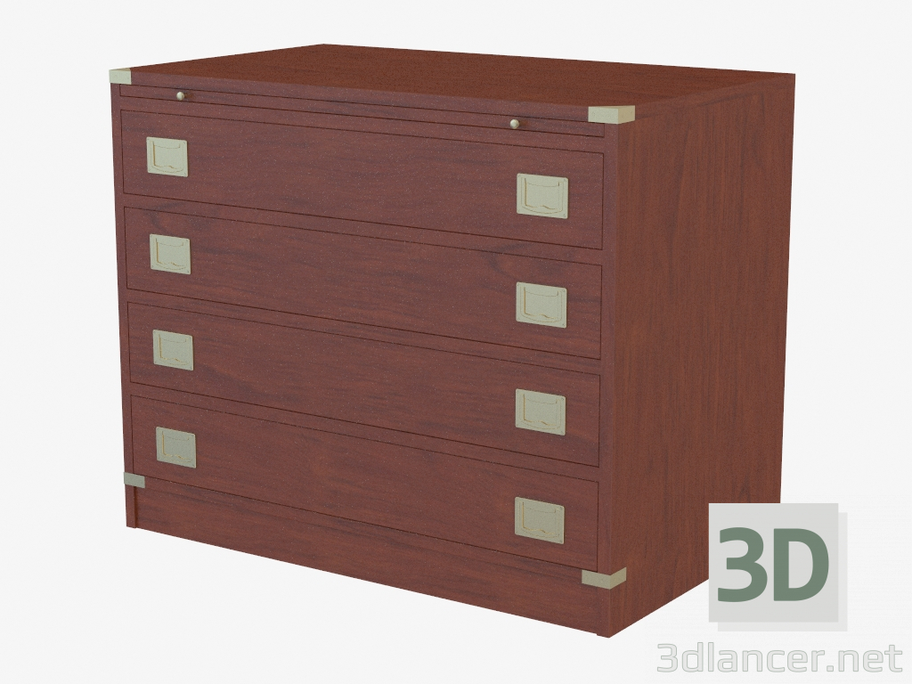 3d model Chest of drawers with bronze decor - preview