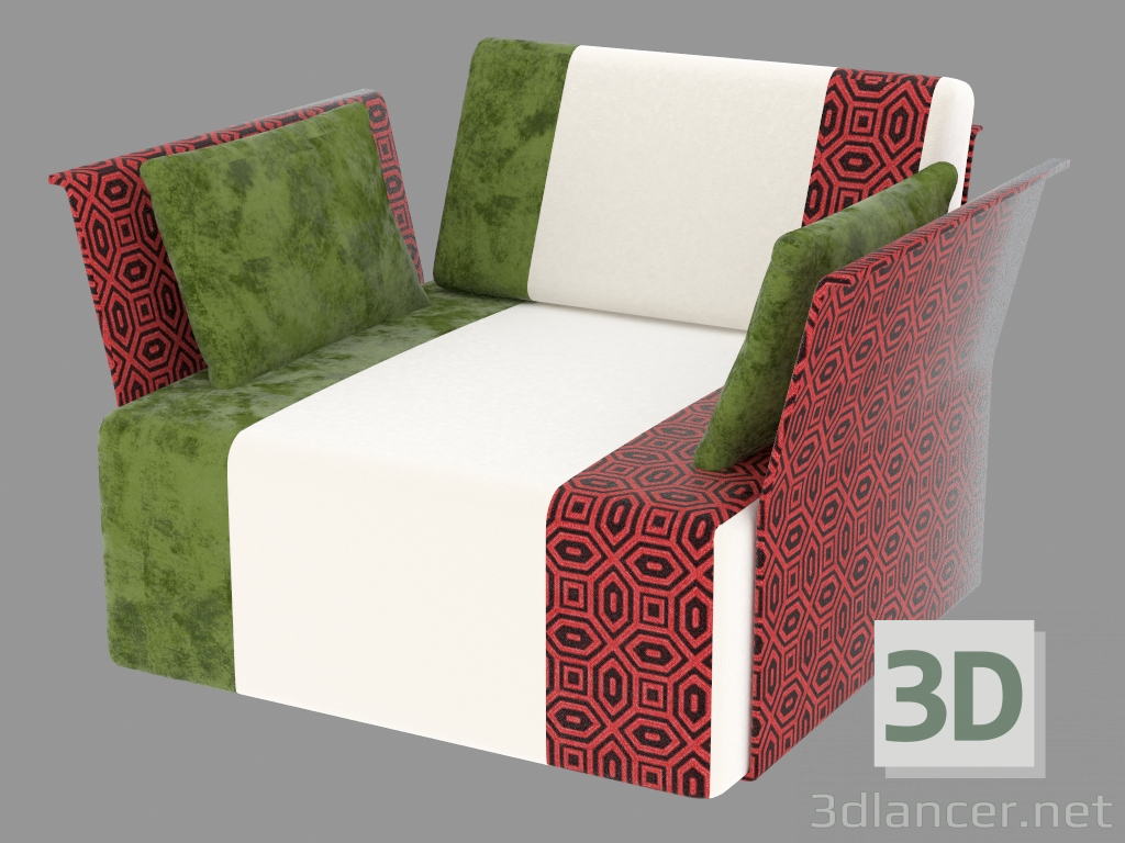 modèle 3D Fauteuil en bois - preview