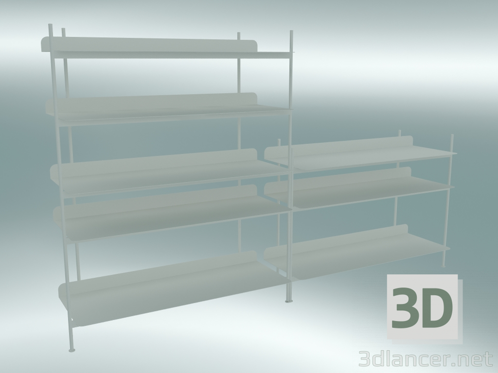 3D Modell Racksystem kompilieren (Konfiguration 7, weiß) - Vorschau