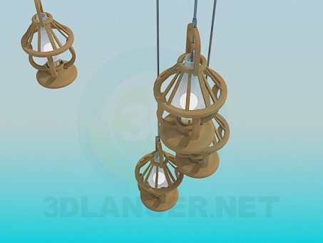 Modelo 3d Lanterna e lustre para a lâmpada de querosene-conjunto - preview