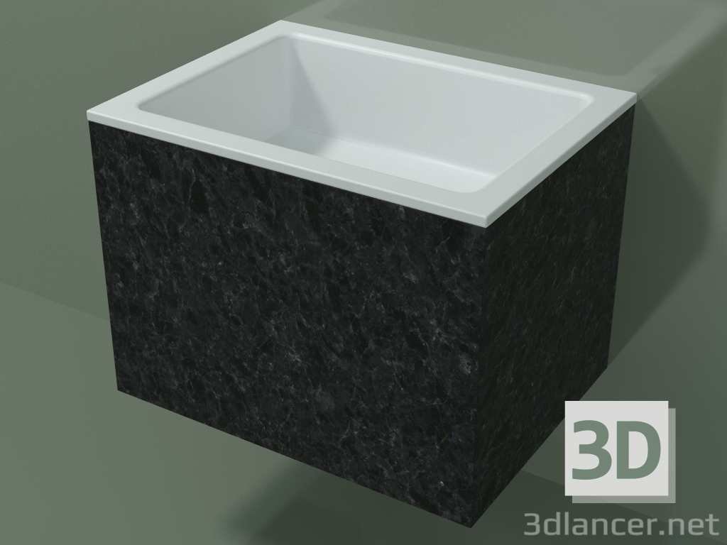 modello 3D Lavabo sospeso (02R122101, Nero Assoluto M03, L 48, P 36, H 36 cm) - anteprima