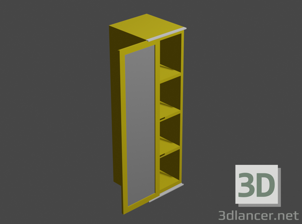 3D Modell Spiegel Bücherregal - Vorschau