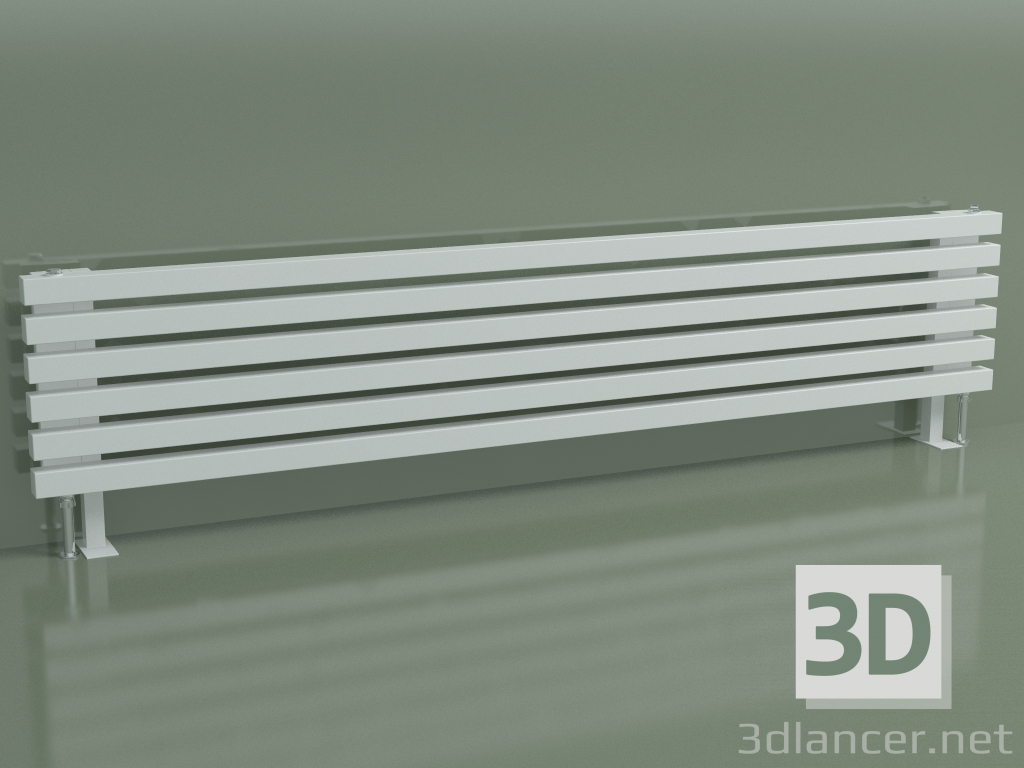 3d model Radiador horizontal RETTA (6 secciones 1800 mm 40x40, blanco brillo) - vista previa