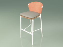 Barhocker 050 (Orange, Metal Milk, Teak)