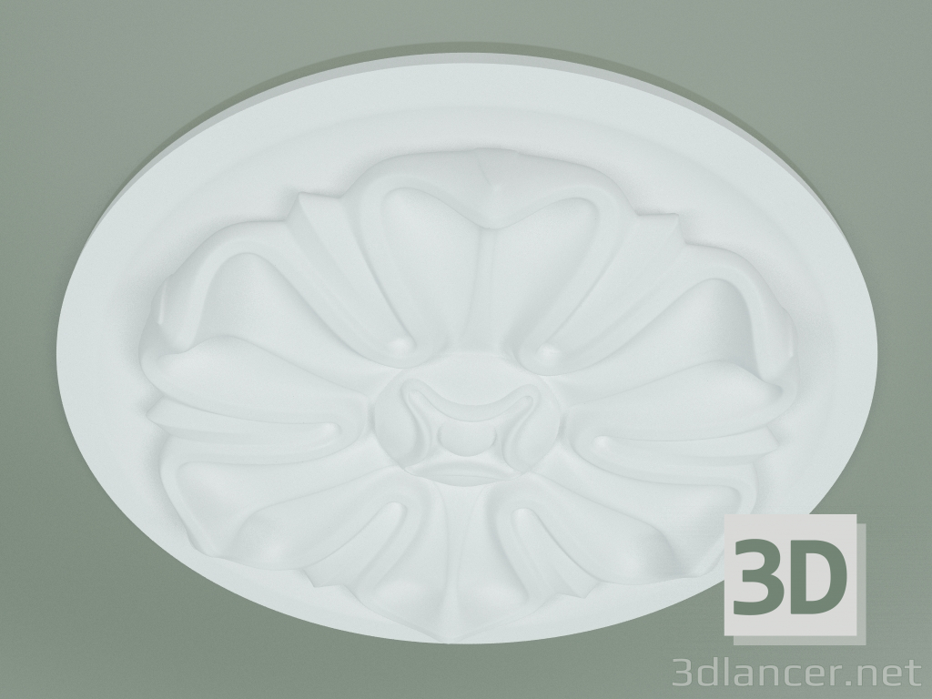 Modelo 3d Roseta com ornamento RW019 - preview