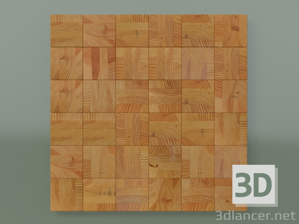 modello 3D Pannello in legno naturale - anteprima