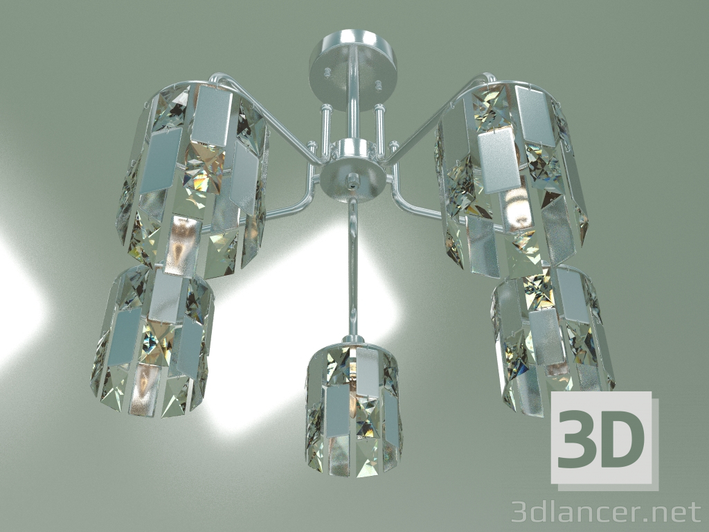 3d model Araña de techo 10101-5 (cristal transparente cromado) - vista previa