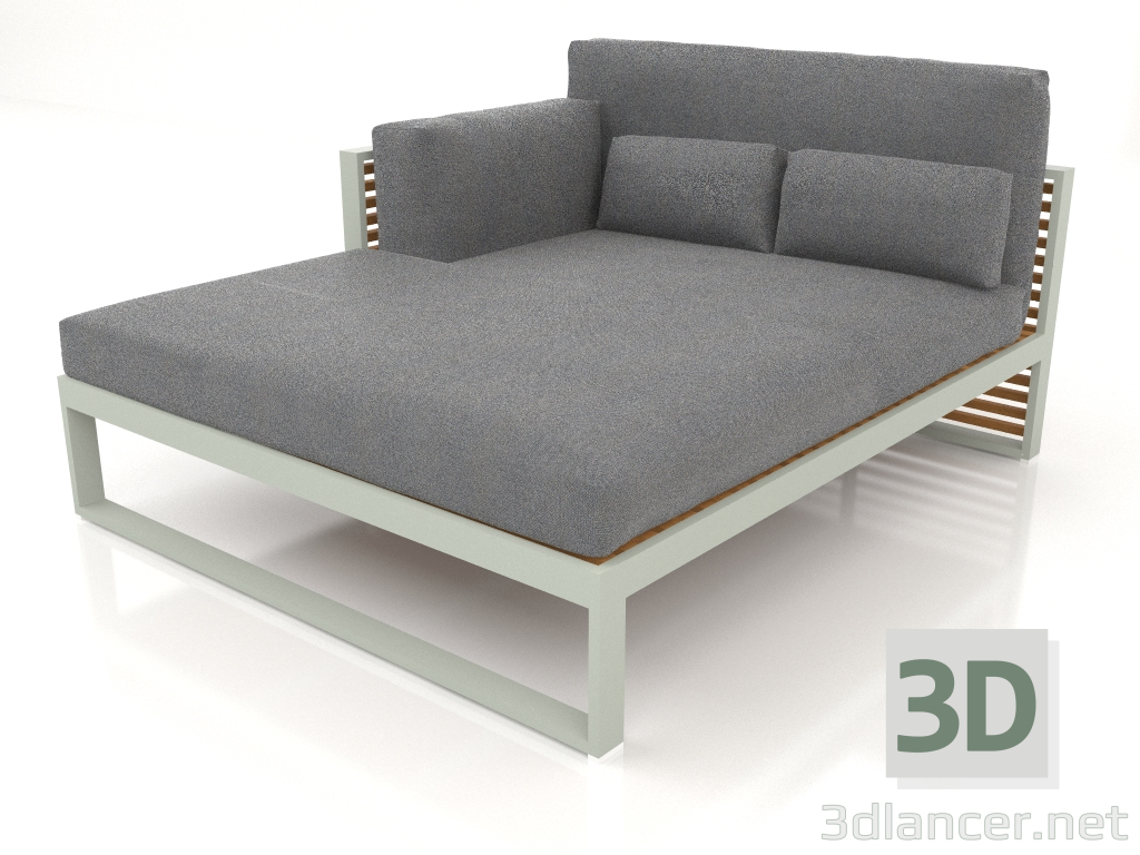 3d model Sofá modular XL, sección 2 izquierda, respaldo alto, madera artificial (Gris cemento) - vista previa