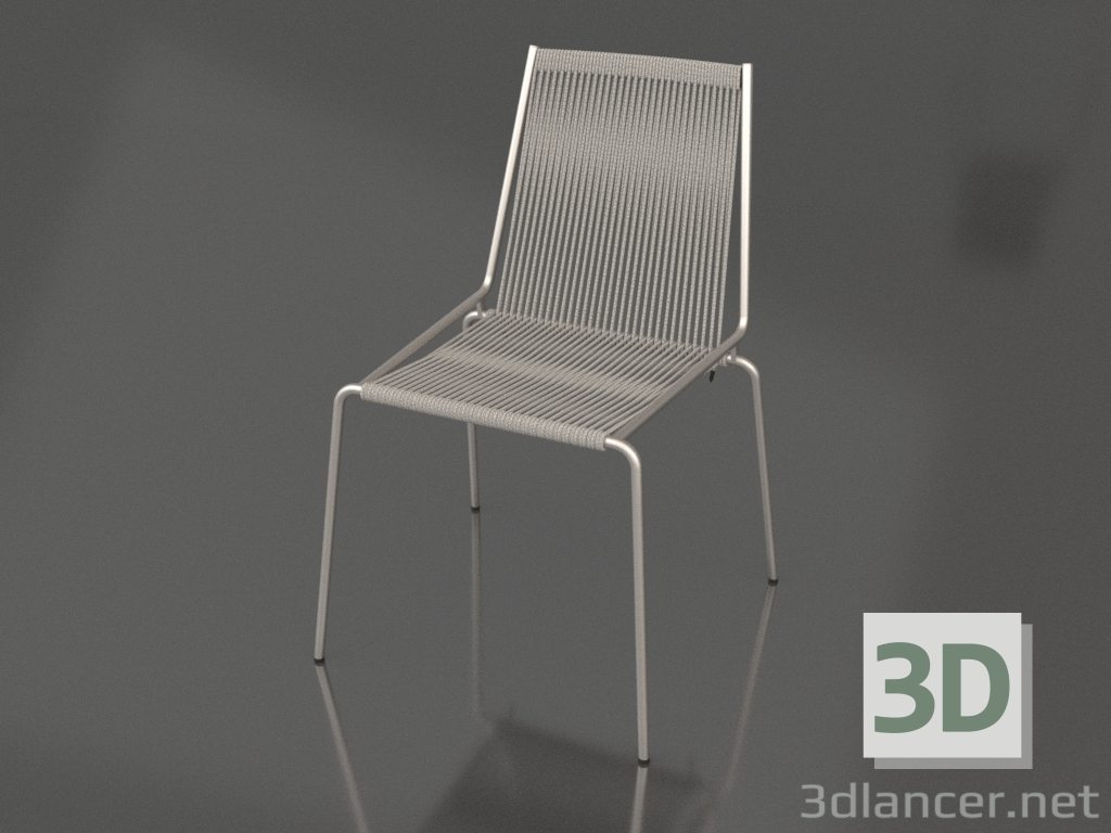 3d model Silla Noel (Base de acero, driza de bandera de lana gris claro) - vista previa