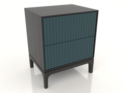 Comodino FARGO 2 cassetti con frontali fresati (onda marina, rovere nero, opzione 4)