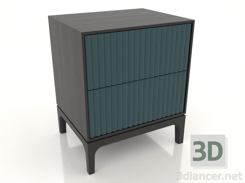 modello 3D Comodino FARGO 2 cassetti con frontali fresati (onda marina, rovere nero, opzione 4) - anteprima
