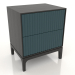 modello 3D Comodino FARGO 2 cassetti con frontali fresati (onda marina, rovere nero, opzione 4) - anteprima