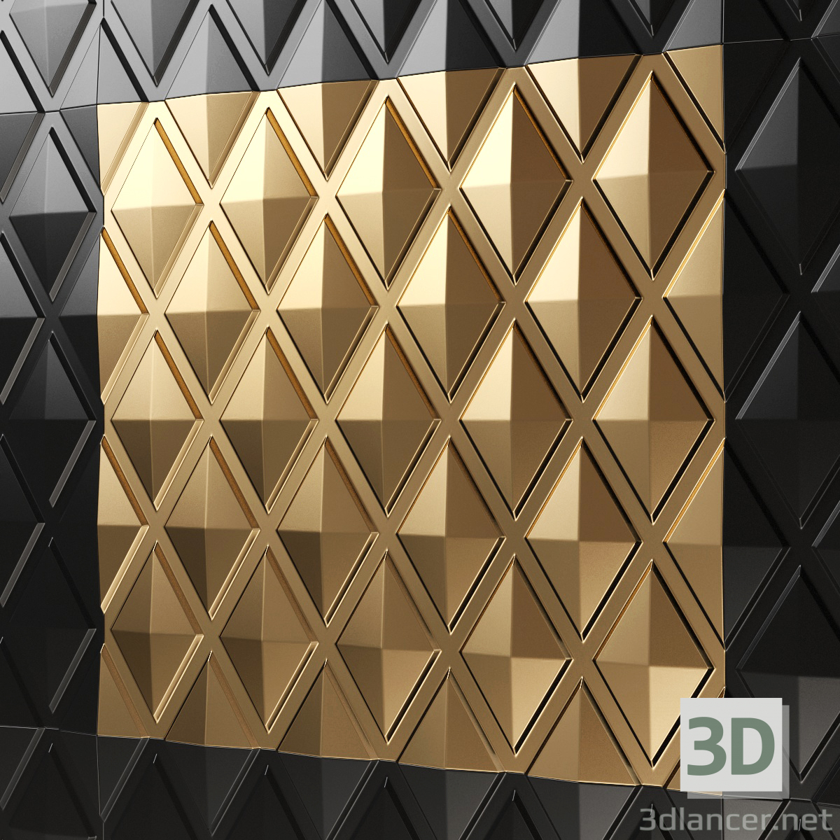 Modelo 3d Painel de decoração - preview