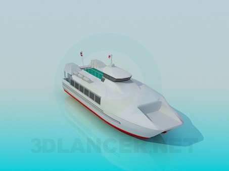 modèle 3D Grand bateau à moteur - preview