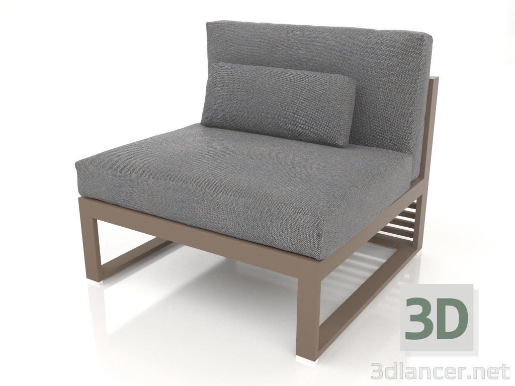 Modelo 3d Sofá modular, seção 3, encosto alto (Bronze) - preview