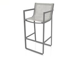 Tabouret avec dossier haut et accoudoirs (Anthracite)