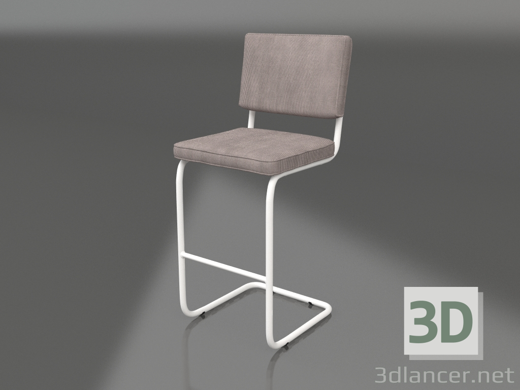 3d model Taburete de bar Ridge Rib (Gris frío) - vista previa