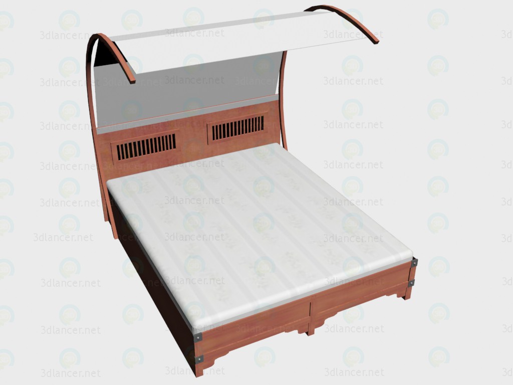 3d model Cama 2-cama 160 x 200 + cenefa - vista previa