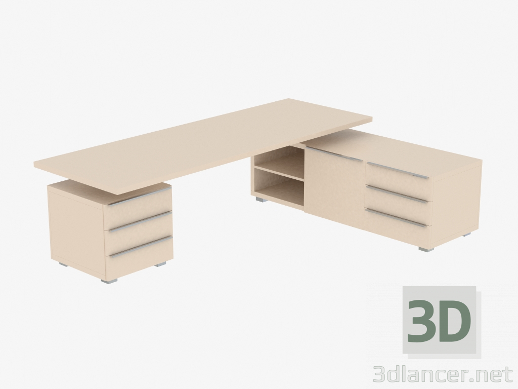 modello 3D Scrivania ad angolo superiore - anteprima