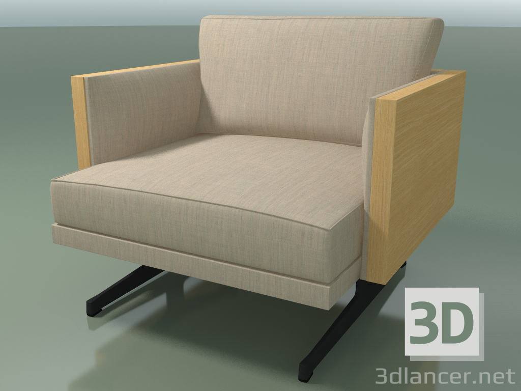 3d model Asiento individual 5211 (patas en H, roble natural) - vista previa