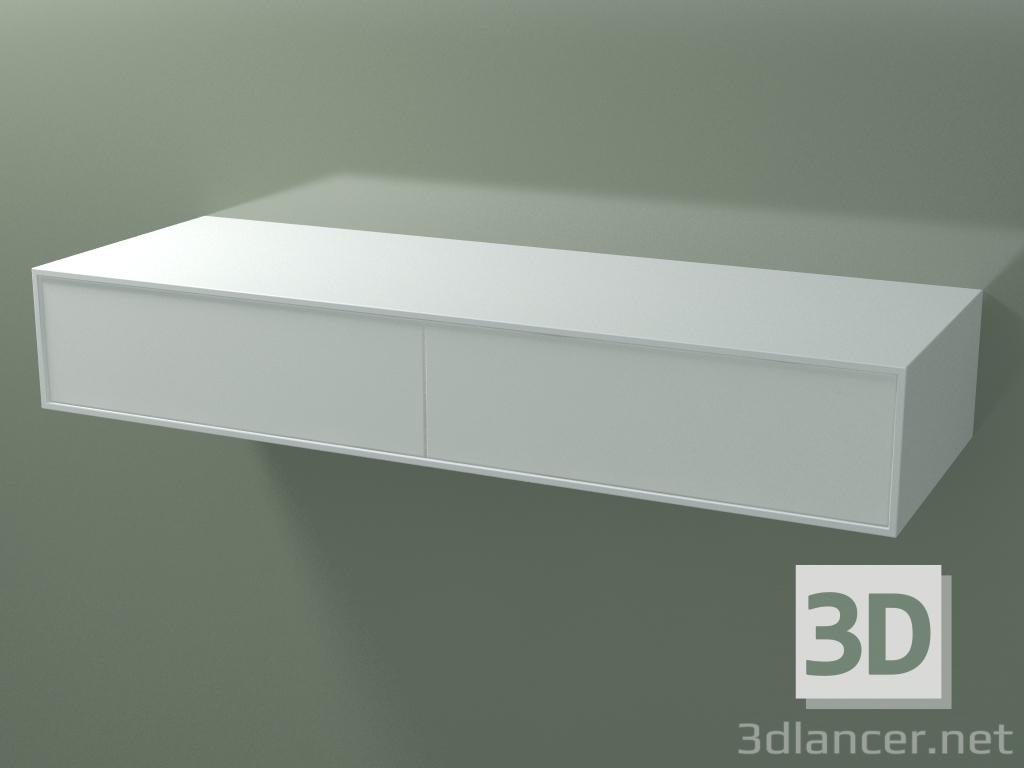 3d model Double box (8AUFAB02, Glacier White C01, HPL P01, L 144, P 50, H 24 cm) - preview