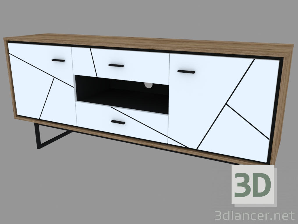 3D modeli TV Sehpası 2D-2S (TİP BROK01) - önizleme